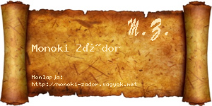 Monoki Zádor névjegykártya